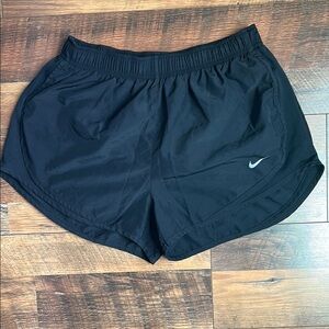 Nike Women's Black Athletic Shorts with White Logo